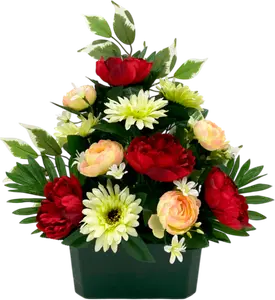 JARDINIÈRE PIVOINE GERBERA RENONCULE