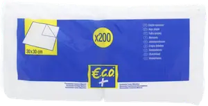 200 SERVIETTES BLANCHES 1 PLI - ECO+
