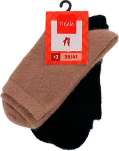 LOT DE 2 PAIRES DE CHAUSSETTES COCOONING FEMME - TISSAIA