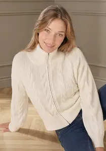 CARDIGAN ZIPPÉ FEMME - TISSAIA