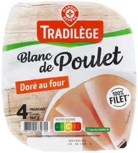 BLANC DE POULET QUALITÉ SUPÉRIEURE DORÉ AU FOUR - TRADILÈGE
