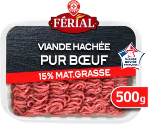 VIANDE HACHÉE PUR BOEUF 15% MAT. GR. - FÉRIAL