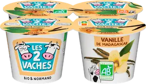 Yaourts brassés bio à la vanille de Madagascar - LES 2 VACHES