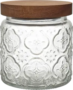 BOCAL MOTIFS À RELIEFS AVEC COUVERCLE 50CL - HOME DECO FACTORY