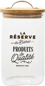 BOCAL CARRÉ HAUT AVEC COUVERCLE "BISTROT" 1L - COOK CONCEPT