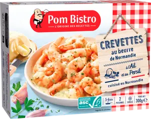Crevettes ASC au beurre de Normandie surgelées - POM BISTRO