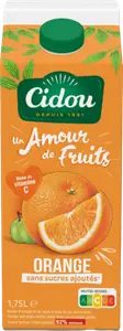NECTAR À BASE DE JUS CONCENTRÉS D'ORANGE & DE RAISIN UN AMOUR DE FRUITS - CIDOU