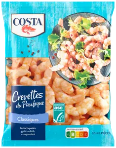 Crevettes du Pacifique ASC Classiques surgelées - COSTA