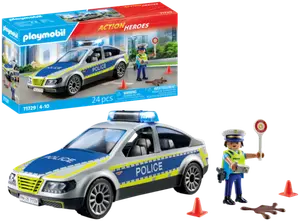 1. VOITURE DE POLICE AVEC SIRèNE et GYROPHARE 2. HYDRAVION AVEC POMPIER - PLAYMOBIL