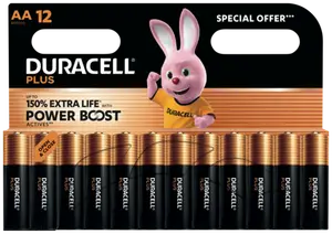 LOT DE 12 PILES "SPECIAL OFFER DURACELL PLUS"