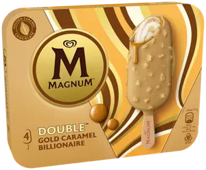 4 Batônnets glacés Double Gold Caramel Billionaire - MAGNUM