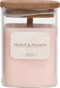 BOUGIE CRÉPITANTE PARFUMÉE "MONOÏ ET PASSION" AVEC COUVERCLE