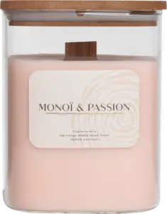 BOUGIE CRÉPITANTE PARFUMÉE "MONOÏ ET PASSION" AVEC COUVERCLE