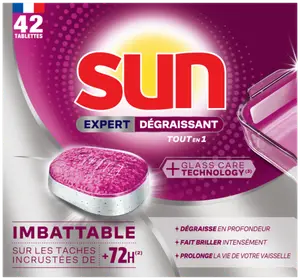 Tablettes Lave Vaisselle Tout En 1 Anti Taches Expert Degraissant Sun
