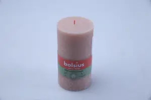 Bougies rustique bolsius rose poudre