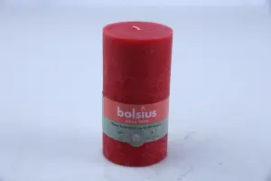 Bougies rustique bolsius rouge doux