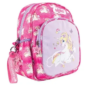 Sac à dos 30Cm 2 Poche+Porte Clé Fille Visu Satin