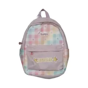 Sac à dos fille satin 40 cm pastel avec écusson