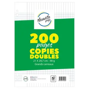 Copies doubles perforées A4 Seyès 90 g 200 pages