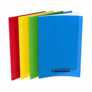 Cahier classique agrafé A3 48 pages 5x5 90g polypro assorti - CONQUERANT