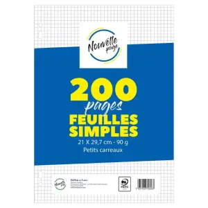 Feuilles mobiles perforées A4 5x5 90g 200 pages