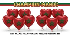 Kit 8 ballons champion maroc