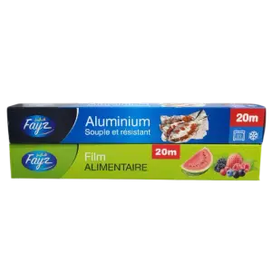 Papier aluminium 20m + Film alimentaire 20m - FAYZ