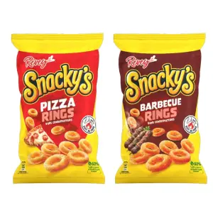 Chips Pizza Rings 100g + barbecue Rings 100g gratuit - SNACKYS
