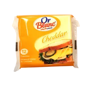 Tranche fromage Cheddar x12 200g - OR BLANC