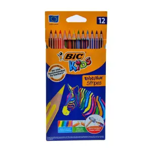 Crayons de couleurs Evolution Stripes Kids x12 - BIC