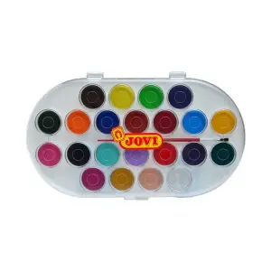 Boite de 22 pastilles gouache 30mm + pinceau - JOVI