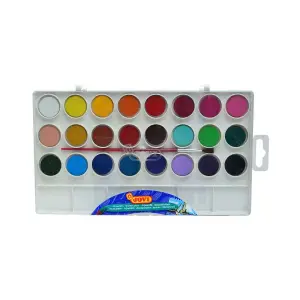 Aquarelle palette de 24 couleurs 22 mm + 1 pinceau - JOVI