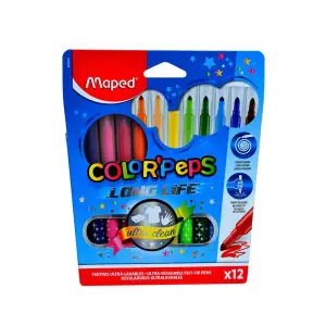 Feutres ultra-lavables Color'Peps x12 - MAPED
