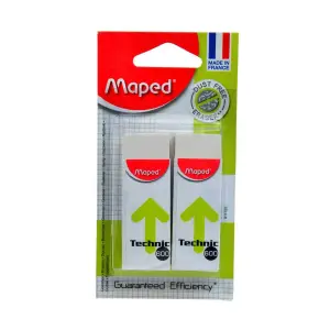 Gommes à effacer Technic 600 en blister x2 - MAPED
