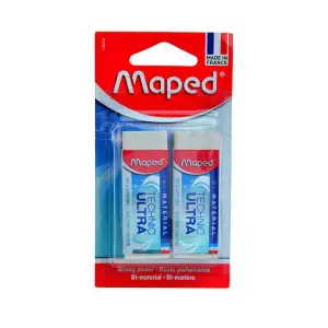 Gommes à effacer blanches bi-matière Technic Ultra x2 - MAPED