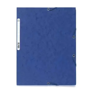 Chemise A3 3 rabats à élastiques carte lustrée 400g bleu - EXACOMPTA