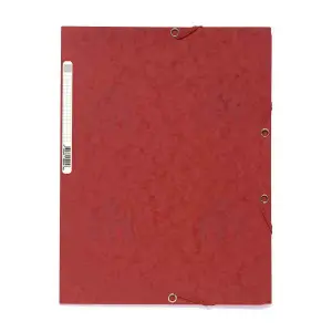 Chemise A3 3 rabats à élastiques carte lustrée 400g rouge - EXACOMPTA