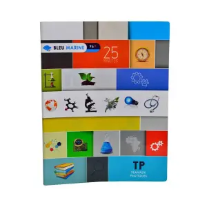 Cahier travaux pratique piqué grands carreaux 96 pages 17X22cm - BLEU MARINE