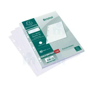 Fiches bristol blanches petits carreaux 21x29,7cm x50 - EXACOMPTA