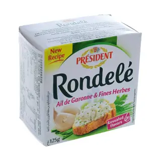 Fromage à tartiner Rondelé ail de garonne et fines herbes 125g - PRÉSIDENT