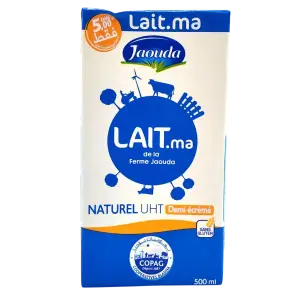 Lait UHT demi-écrémé 500ml - JAOUDA