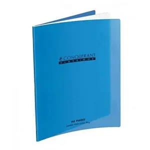 Cahier piqué polypro Classique grands carreaux séyès 96p 17x22cm 90g- CONQUERANT