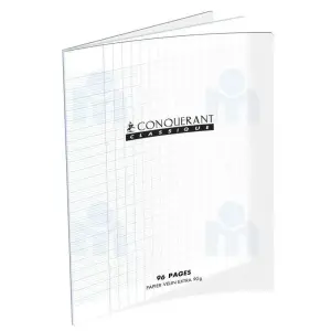 Cahier piqué polypro Classique transparent séyès 96p 24x32cm 90g - CONQUERANT