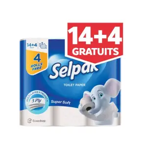 Papier hygiénique 3plis Super Soft 18 rouleaux - SELPAK
