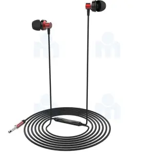 Ecouteur + micro 1.2M MF017005 en métal rouge - CITYTEK