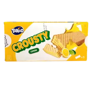Gaufrettes fourrées à la crème au citron Crousty 5 x 45g - TOBIGO