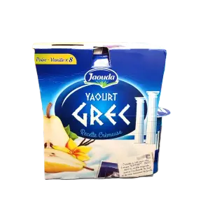 Yaourt poire vanille Grec 8x110g - JAOUDA