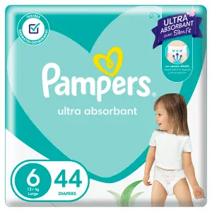 Couches Bébé 13+Kg Taille 6 ultra absorbantes Mainline x44 unités - PAMPERS