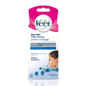 Bandes de cire visage pour peaux sensibles x20 unités - VEET