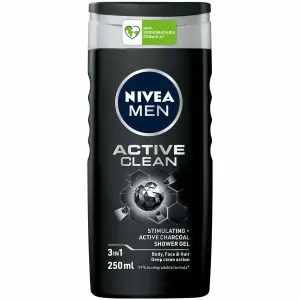 Gel douche 3en1 Active Clean 250ml - NIVEA MEN